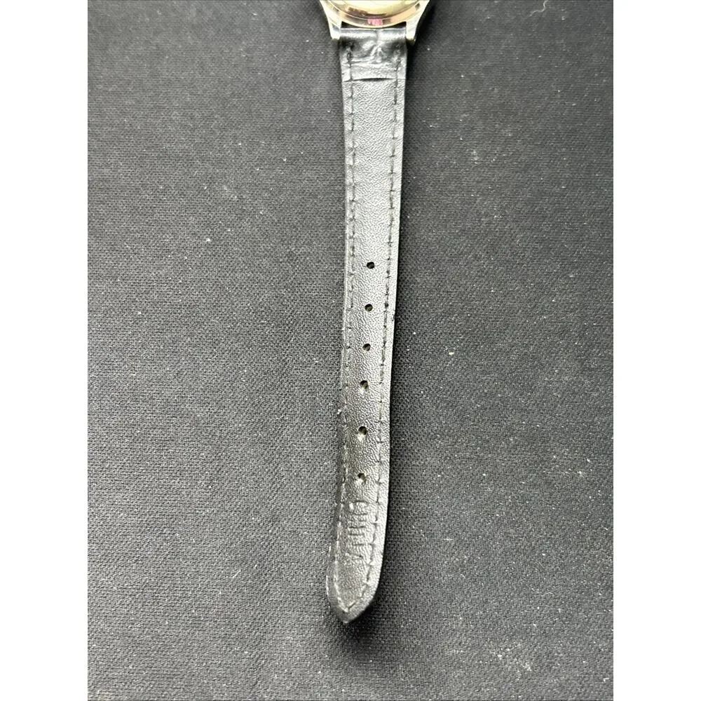 Watch It Silver Tone Black Band Women’s Quartz Watch